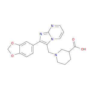 1-(2-BENZO[1,3]DIOXOL-5-YL-IMIDAZO[1,2-A]PYRIMIDIN-3-YLMETHYL)-PIPERIDINE-3-CARBOXYLIC ACID