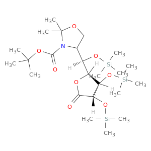 L-Ribonic acid,5-C-[3-[(1,1-dimethylethoxy)carbonyl]-2,2-dimethyl-4-oxazolidinyl]-2,3,5-tris-O-(trimethylsilyl)-, g-lactone, [5R(R)]- (9CI)