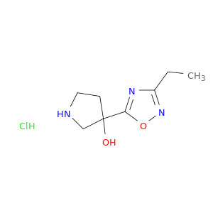 3-(3-ethyl-1,2,4-oxadiazol-5-yl)pyrrolidin-3-ol Hydrochloride