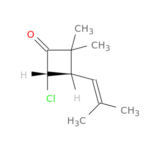 Cyclobutanone, 4-chloro-2,2-dimethyl-3-(2-methyl-1-propenyl)-, trans-