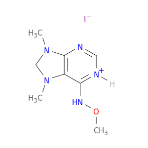 7H-Purinium, 6-(methoxyamino)-7,9-dimethyl-, iodide