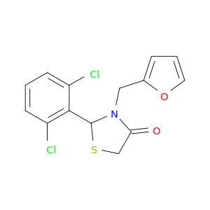 4-Thiazolidinone, 2-(2,6-dichlorophenyl)-3-(2-furanylmethyl)-