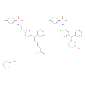 5-Hexenoic acid, 6-(4-(2-(((4-chlorophenyl)sulfonyl)amino)ethyl)phenyl)-6-(3-pyridinyl)-, compd. with cyclohexanamine (2:1)