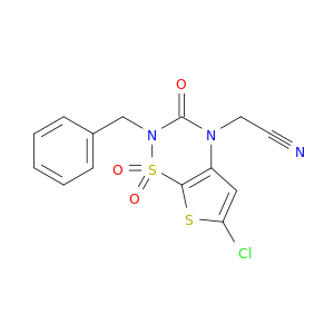 (2-benzyl-6-chloro-1,1-dioxido-3-oxo-2,3-dihydro-4h-thieno[3,2-e][1,2,4]thiadiazin-4-yl)acetonitrile