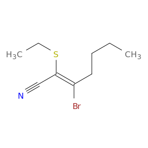 2-Heptenenitrile, 3-bromo-2-(ethylthio)-, (E)-