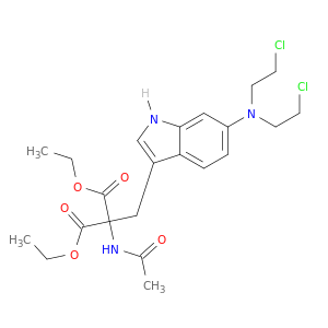 Propanedioic acid,2-(acetylamino)-2-[[6-[bis(2-chloroethyl)amino]-1H-indol-3-yl]methyl]-,1,3-diethyl ester