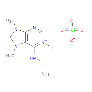 7H-Purinium, 6-(methoxyamino)-7,9-dimethyl-, perchlorate