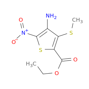 2-Thiophenecarboxylic acid, 4-amino-3-(methylthio)-5-nitro-, ethyl ester