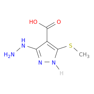 1H-Pyrazole-4-carboxylicacid, 3-hydrazinyl-5-(methylthio)-