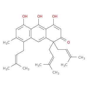 3,8,9-三羟基-6-甲基-4,4,5-三(3-甲基-2-丁烯-1-基)-1(4H)-蒽酮