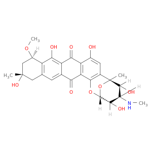 (2r,3s,4s,5r,6s,11r,13s)-3,5,8,10,13-pentahydroxy-11-methoxy-6,13-dimethyl-4-(methylamino)-3,4,5,6,11,12,13,14-octahydro-2h-2,6-epoxytetraceno[1,2-b]oxocine-9,16-dione