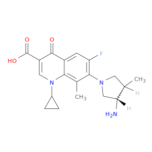 3-Quinolinecarboxylicacid,7-(3-amino-4-methyl-1-pyrrolidinyl)-1-cyclopropyl-6-fluoro-1,4-dihydro-8-methyl-4-oxo-,cis- (9CI)