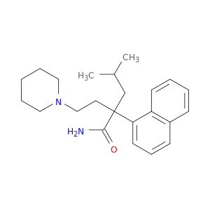 4-methyl-2-(naphthalen-1-yl)-2-[2-(piperidin-1-yl)ethyl]pentanamide