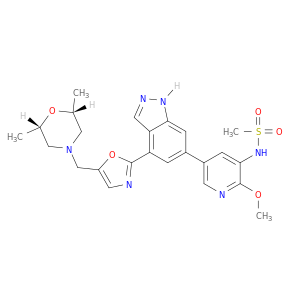 REL-N-[5-[4-[5-[[(2R,6S)-2,6-二甲基-4-吗啉基]甲基]-2-恶唑基]-1H-吲唑-6-基]-2-甲氧基-3-吡啶基]甲烷磺酰胺