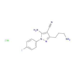 5-Amino-3-(3-aminopropyl)-1-(4-fluorophenyl)-1H-pyrazole-4-carbonitrile Hydrochloride