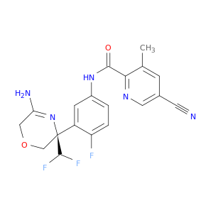 N-[3-[(3R)-5-氨基-3-(二氟甲基)-3,6-二氢-2H-1,4-恶嗪-3-基]-4-氟苯基]-5-氰基-3-甲基-2-吡啶甲酰胺