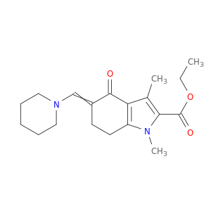 ETHYL 1,3-DIMETHYL-4-OXO-5-(PIPERIDIN-1-YLMETHYLIDENE)-6,7-DIHYDROINDOLE-2-CARBOXYLATE