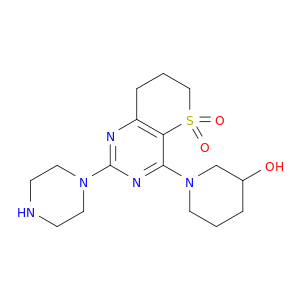 7,8-DIHYDRO-4-(3-HYDROXYPIPERIDINYL)-2-PIPERAZINYL-6H-THIOPYRANO[3,2-D]PYRIMIDINE-5,5-DIOXIDE