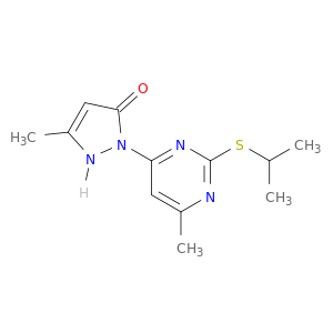 3H-Pyrazol-3-one,1,2-dihydro-5-methyl-2-[6-methyl-2-[(1-methylethyl)thio]-4-pyrimidinyl]-