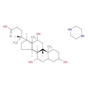 3,7,12-trihydroxycholan-24-oic acid- piperazine(1:1)