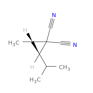 1,1-Cyclopropanedicarbonitrile, 2-methyl-3-(1-methylethyl)-, trans-