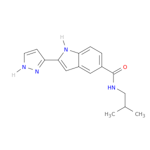 1H-Indole-5-carboxamide, N-(2-methylpropyl)-2-(1H-pyrazol-3-yl)-