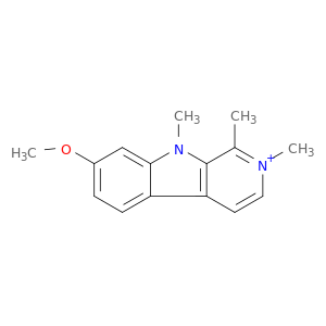 9H-Pyrido[3,4-b]indolium, 7-methoxy-1,2,9-trimethyl-