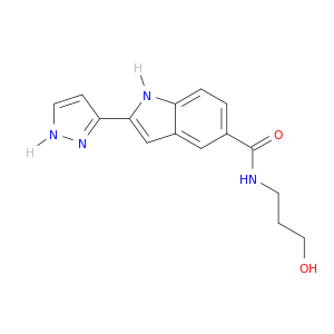 1H-Indole-5-carboxamide, N-(3-hydroxypropyl)-2-(1H-pyrazol-3-yl)-