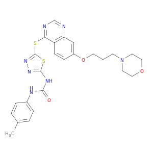 1-(5-((7-(3-吗啉丙氧基)喹唑啉-4-基)硫基)-1,3,4-噻二唑-2-基)-3-(对甲苯基)脲