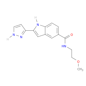 1H-Indole-5-carboxamide, N-(2-methoxyethyl)-2-(1H-pyrazol-3-yl)-