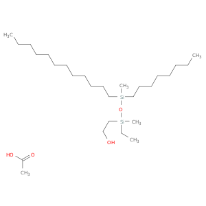 Ethanol, 2-(3-dodecyl-1-ethyl-1,3-dimethyl-3-octyldisiloxanyl)-, acetate