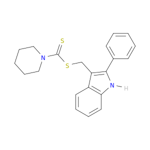 1-Piperidinecarbodithioic acid, (2-phenyl-1H-indol-3-yl)methyl ester