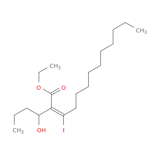 2-Tridecenoic acid, 2-(1-hydroxybutyl)-3-iodo-, ethyl ester, (E)-