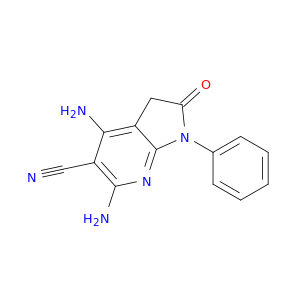 1H-Pyrrolo[2,3-b]pyridine-5-carbonitrile,4,6-diamino-2,3-dihydro-2-oxo-1-phenyl-