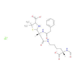 L-赖氨酸,N6-[L-2-(4-羧基-5,5-二甲基-2-噻唑烷基)-N-(苯乙酰基)甘氨酸]-N2-甲酰-,钙盐(1：1),立体异构体