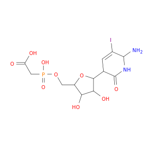 {[5-(6-AMINO-5-IODO-2-OXO-1,2,3,6-TETRAHYDRO-PYRIDIN-3-YL)-3,4-DIHYDROXY-TETRAHYDRO-FURAN-2-YLMETHOXY]-HYDROXY-PHOSPHORYL}-ACETIC ACID