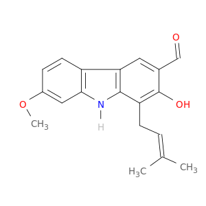 9H-Carbazole-3-carboxaldehyde,2-hydroxy-7-methoxy-1-(3-methyl-2-buten-1-yl)-