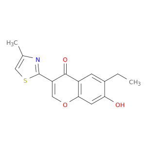 4H-1-Benzopyran-4-one, 6-ethyl-7-hydroxy-3-(4-methyl-2-thiazolyl)-