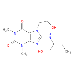 1H-Purine-2,6-dione,3,7-dihydro-7-(2-hydroxyethyl)-8-[[1-(hydroxymethyl)propyl]amino]-1,3-dimethyl-