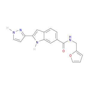 1H-Indole-6-carboxamide, N-(2-furanylmethyl)-2-(1H-pyrazol-3-yl)-