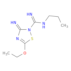 1,2,4-Thiadiazole-2(3H)-carboximidamide, 5-ethoxy-3-imino-N-propyl-
