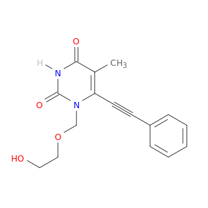 2,4(1H,3H)-Pyrimidinedione,1-[(2-hydroxyethoxy)methyl]-5-methyl-6-(2-phenylethynyl)-