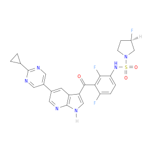 (3R)-N-[3-[[5-(2-环丙基-5-嘧啶基)-1H-吡咯并[2,3-b]吡啶-3-基]羰基]-2,4-二氟苯基]-3 -氟-1-吡咯烷磺酰胺