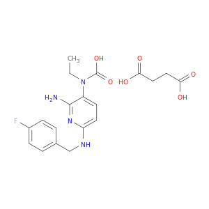 Butanedioic acid, compd. with ethyl[2-amino-6-[[(4-fluorophenyl)methyl]amino]-3-pyridinyl]carbamate