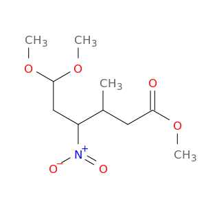 Hexanoic acid, 6,6-dimethoxy-3-methyl-4-nitro-, methyl ester