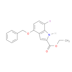 1H-Indole-2-carboxylic acid, 7-iodo-4-(phenylmethoxy)-, ethyl ester