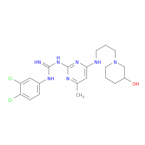 1-[3,4-DICHLOROPHENYL]-3-[4-[[3-[3-HYDROXYPIPERIDIN-1-YL]PROPYL]AMINO]-6-M ETHYL-PYRIMIDIN-2-YL]GUANIDINE