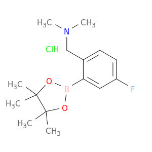 {[4-Fluoro-2-(tetramethyl-1,3,2-dioxaborolan-2-yl)phenyl]methyl}dimethylamine, HCl