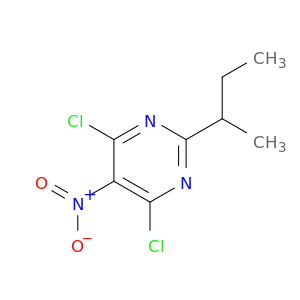 Pyrimidine, 4,6-dichloro-2-(1-methylpropyl)-5-nitro-
