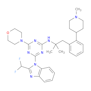 4-[2-(二氟甲基)-1H-苯并咪唑-1-基]-N-[1,1-二甲基-2-[2-(1-甲基-4-哌啶基)苯基]乙基]-6-(4-吗啉基)-1,3,5-三嗪-2-胺